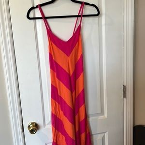 Gap coral and pink stripped maxi dress